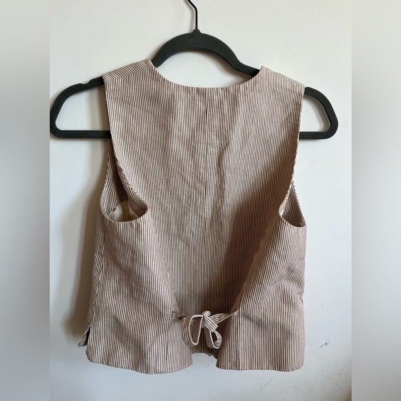 Rebecca Taylor Linen-Cotton Striped Vest Top - Picture 11 of 16